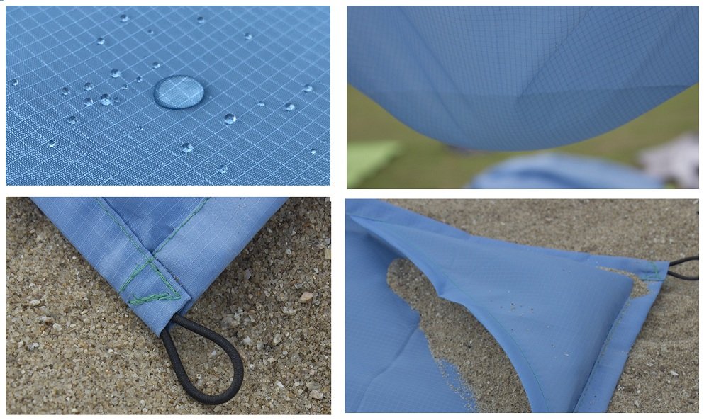 Coperta da Picnic Impermeabile 145 x 200cm Portatile Leggera Blu