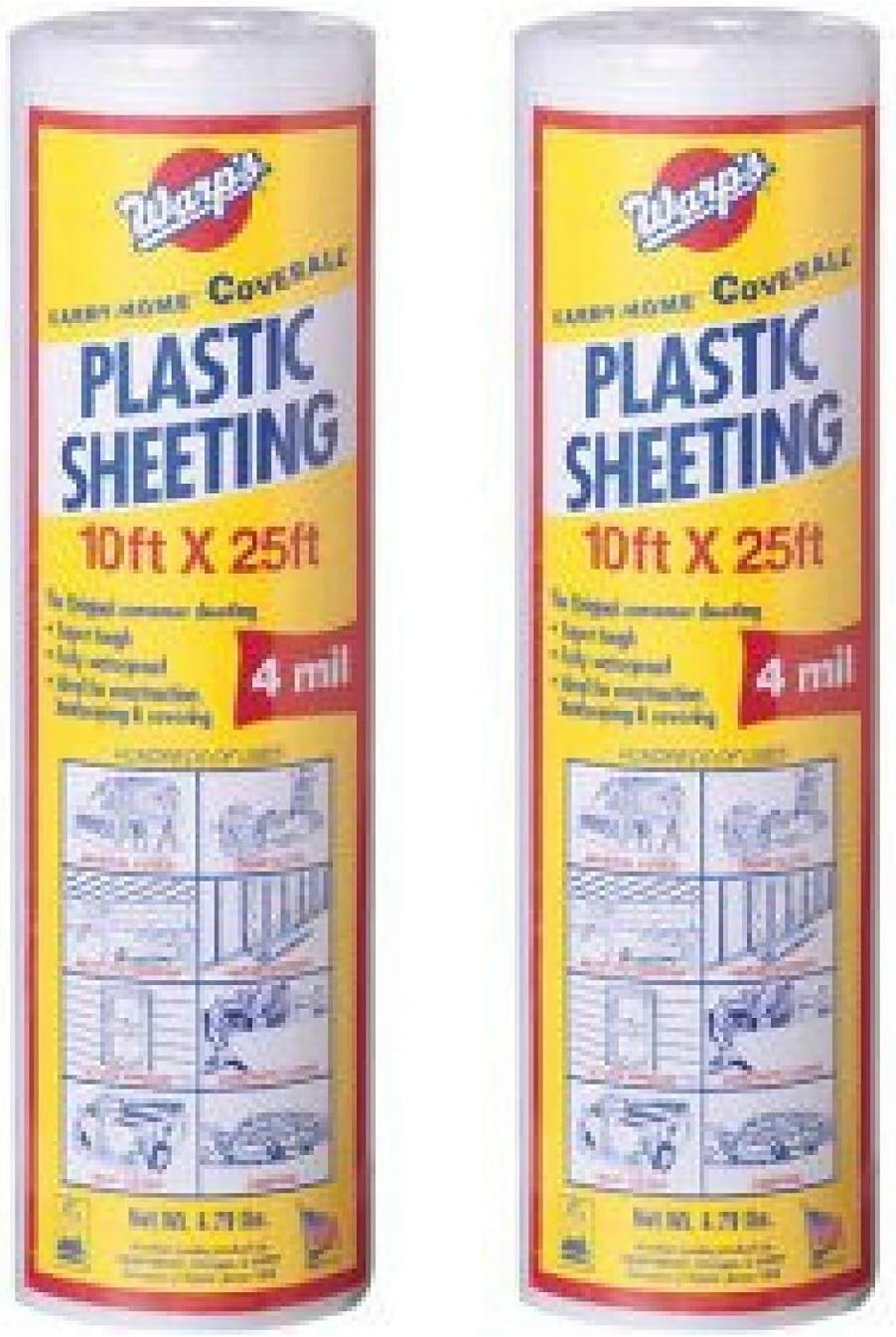 Warps Sp-4ch10-C 10" X 25' Clear Plastic Sheeting (2, One Pack)