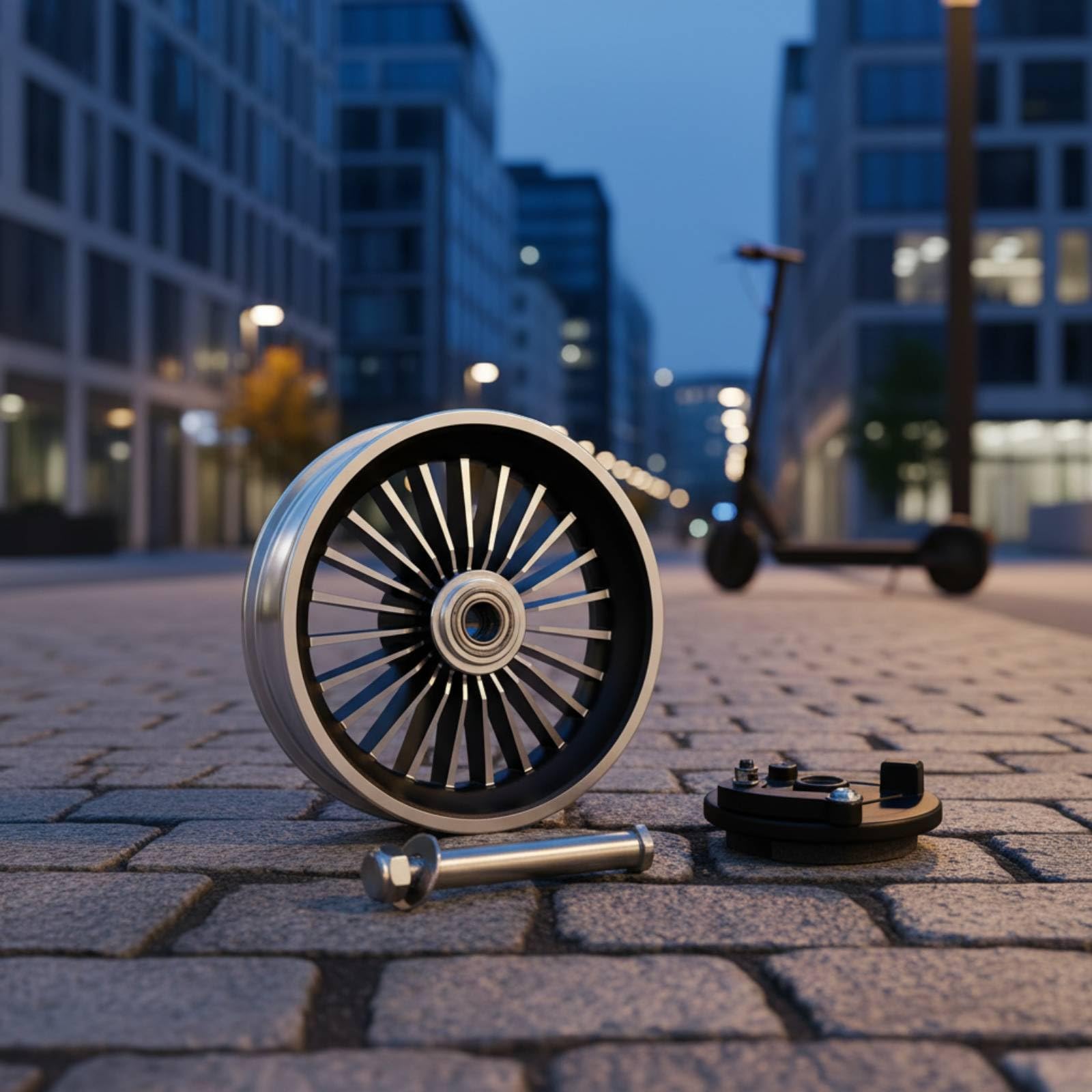 Scooter Wheel Hub Mozzo Ruota Anteriore Assemblato Ruota Anteriore Asse Tamburo Freno Integrati Materiale Lega di Alluminio E Acciaio Sostituzione