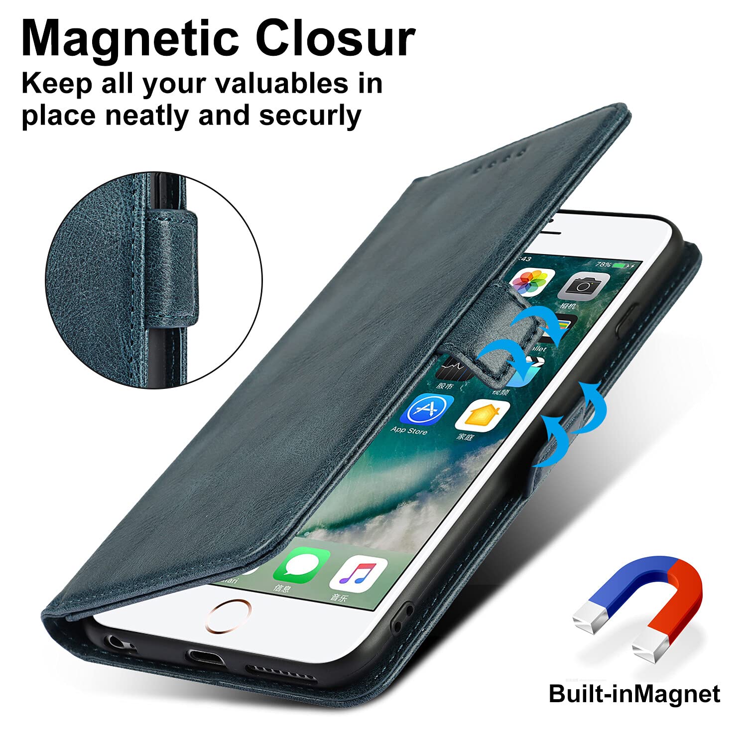 Amazon.co.jp: Eastwave アイフォン 6S ケース 手帳型 カバー for 