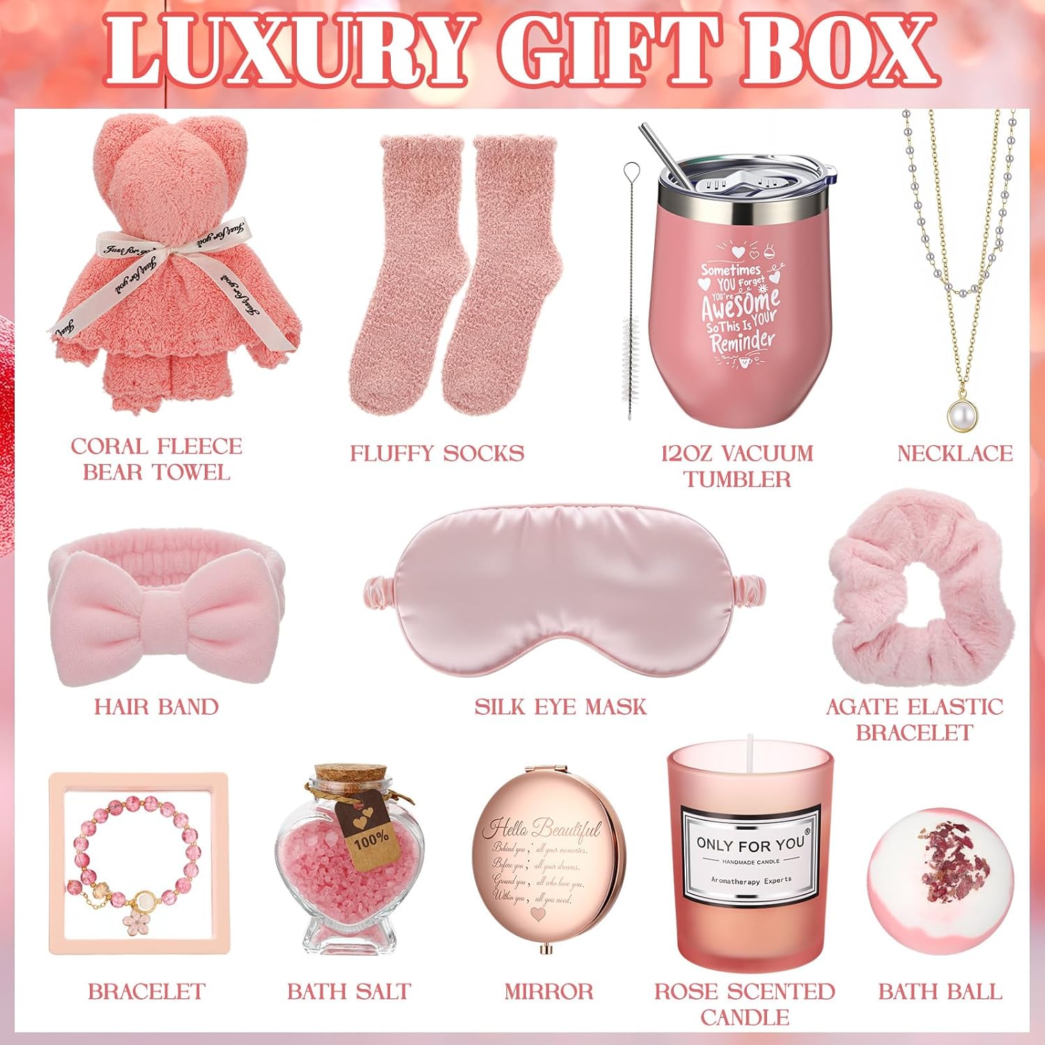 Patelai 12 Days Women's Advent Calendar 2026 Pink Advent Calendar Spa Body Beauty Essentials Gifts for Bath Women Adult Mom Friend Grandma Wife Care Xmas Holiday Birthday Gifts - Image 2