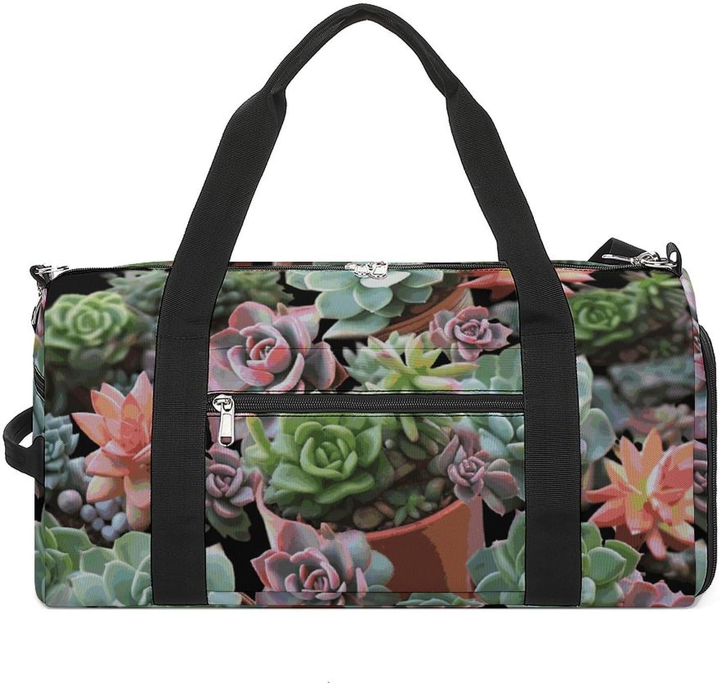 Gym Bag for Men Travel Duffle Bag Succulents Tote Bag Weekender Duffel Bag Weekender Bag for Sports