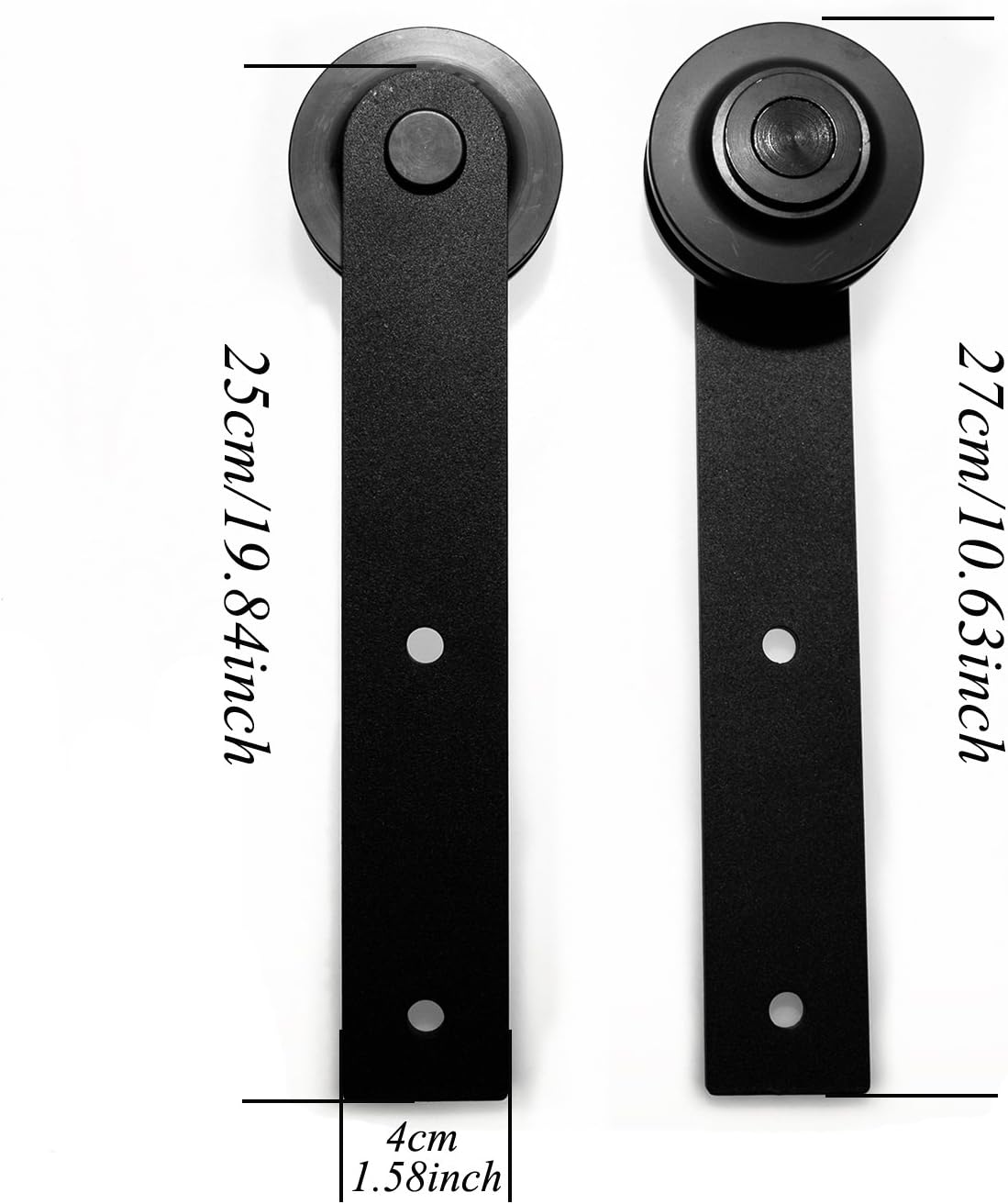 LWZH 6FT Heavy Duty Sliding Barn Door Hardware Track Hanging Barn Door Hardware Kit (Black Double Door Sliding Rail)