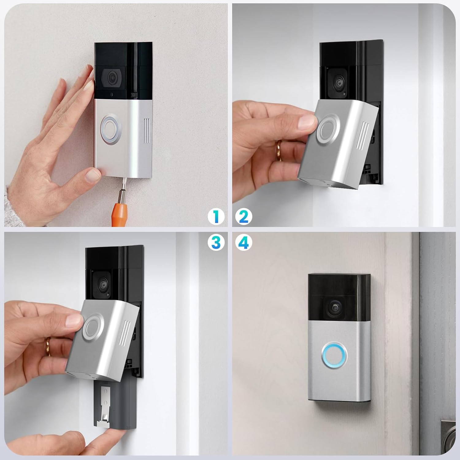 Futurebatt 4-Pack V4 Battery, Compatible with Ring Video Doorbell 1/2/3/3 Plus/4, Spotlight Cam,Stick Up Camera,Camera Indoor Outdoor Ring Camera Batteries(2nd & 3rd Gen)