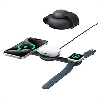Anker MagGo Caricatore Wireless iPhone 3 in 1 15W, Compatibile con MagSafe