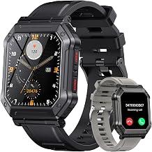 Smart Watch for Men Fitness Tracker Digital Mens Watches Smart Watches for Men Military Make/Answer Call Run Waterproof Smartwatch Android Phones iPhone Samsung Compatible Heart Rate Monitor H31GBK