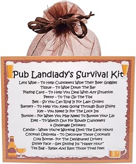 Pub Landlady's Survival Kit - Fun Novelty Gift & Greetings Card Alternative / Birthday Present / Thank You / Pub Landlady Gift / Unique Gift Idea