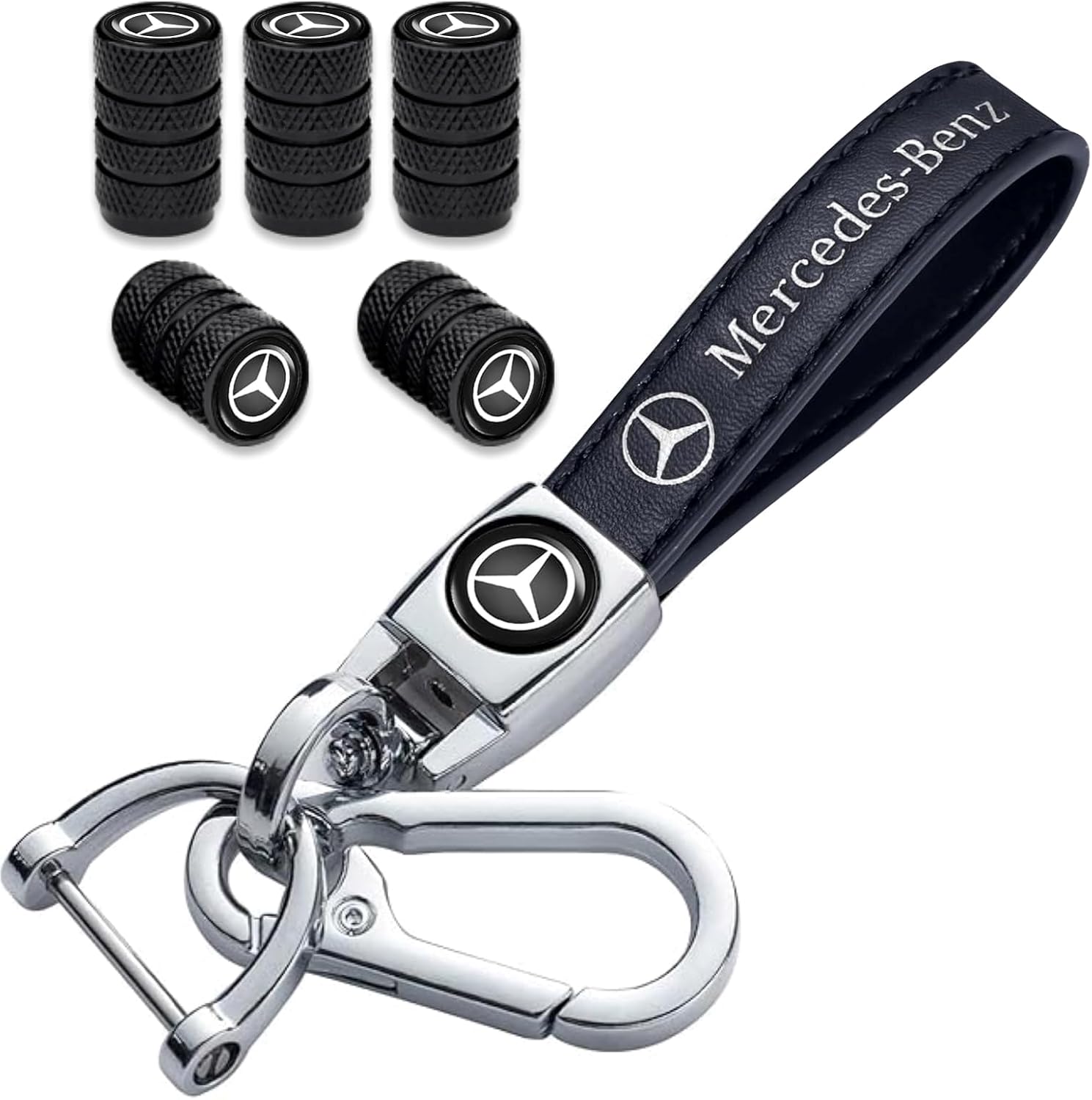 Car Leather Keychains, Metal Car Tire Covers, Valve Stem Covers, Replacement Parts With Car Key Chains