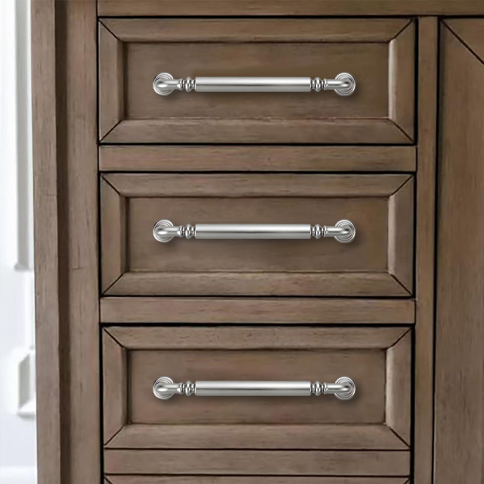 KHTUMEWARE-80392 Brushed Nickel Cabinet Pulls CTC 3 in (76 mm) 2-Pack in Brushed Nickel — KHTUMEWARE