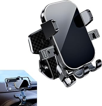 leechio 1 PC Dashboard Cell Phone Holder, 360 Degree Rotating Dashboard Phone Holder, Multifunctional Anti-slip Center Console Navigation Bracket, Suitable for 4-7 Inch Mobile Phones Black