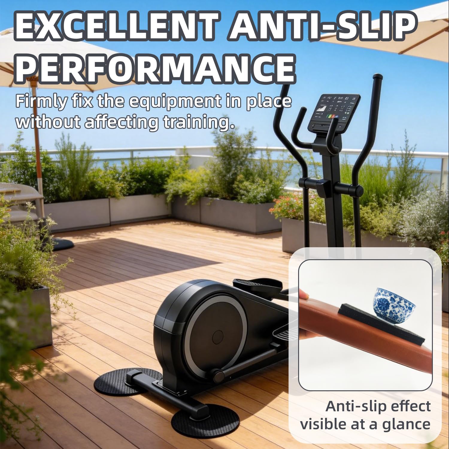 Esterilla Protectora para el Suelo, 6 Piezas Esterilla de Protección para el Suelo de Fitness 6mm de Grosor Esterilla Cintas de Correr 10x10x0.6cm para Cinta de Correr Bicicleta Estática, Negro