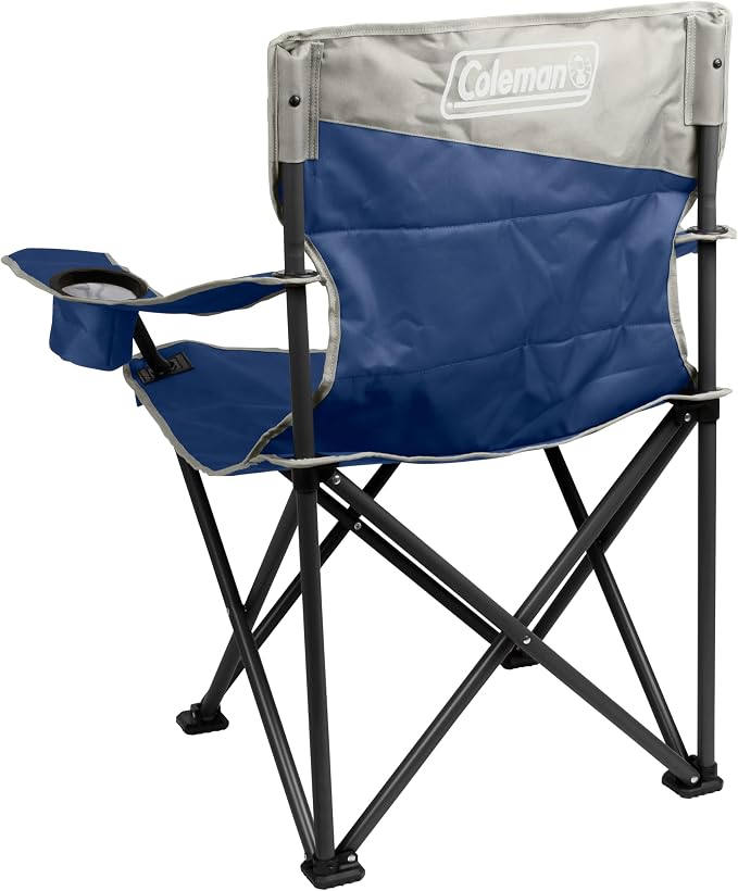 Coleman Big-N-Tall Camp Chair with Cup Holder & Side Pocket, Water-Resistant XL Outdoor Seat, Supports up to 600 lbs
