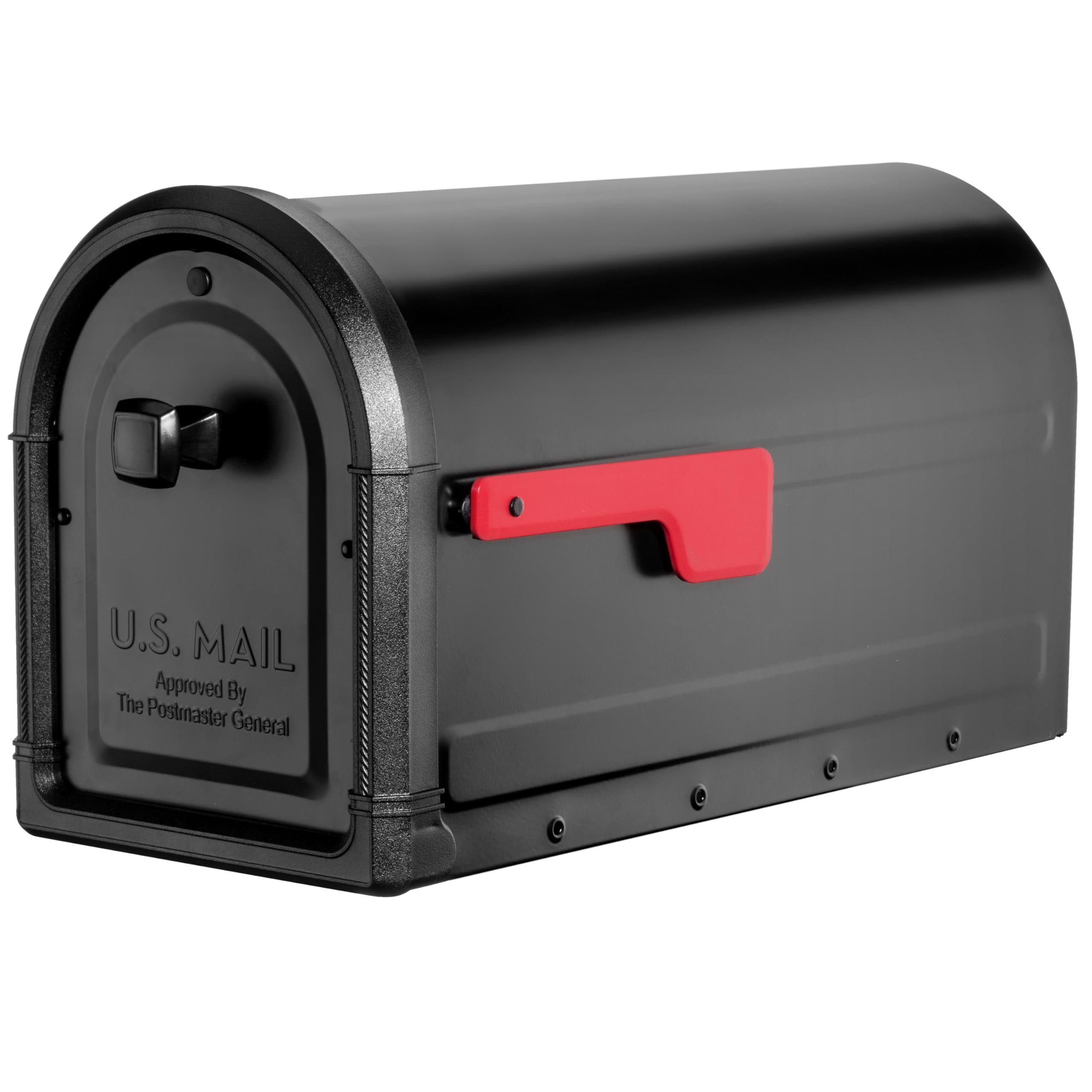 Roxbury™ Heavy Duty Steel Metal Post Mounted Mail Box for Outside, Black, Large Curbside Mailbox with Magnetic Latch