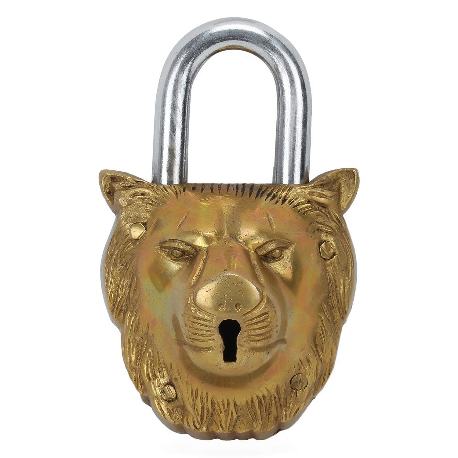 Zap Impex ® Handmade Artistic Brass Lock with a Lion Face