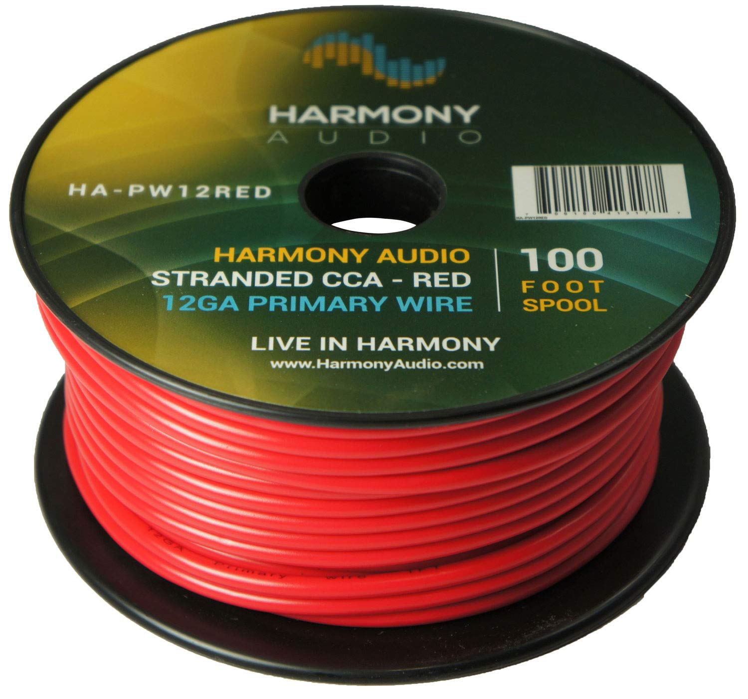 Harmony Audio Primary Single Conductor 12 Gauge Power or Ground Wire - 4 Rolls - 400 Feet - Red & Black for Car Audio/Trailer/Model Train/Remote