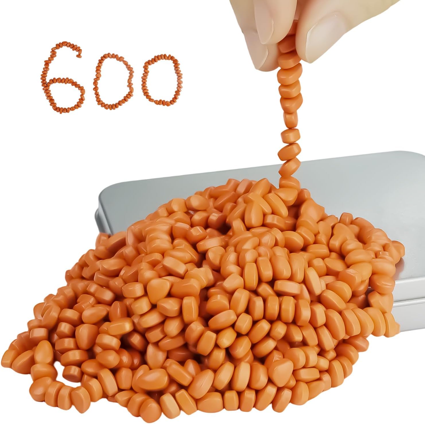 600 PCS Fidget Toys for Adults Kids, Sensory Stones Magnet Toys for Autism ADHD Stress Relief, Weak Magnetic Executive Desk Toy Novelty Magnets Ferrite Putty, 5 mm, Orange