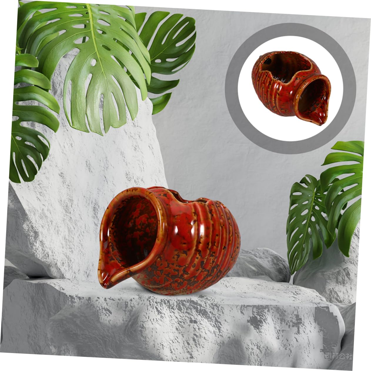 STOBAZA Ceramic Water Jar Fountain Indoor Outdoor Decorative Jar Water Fountain Courtyard Waterfall for Zen Garden