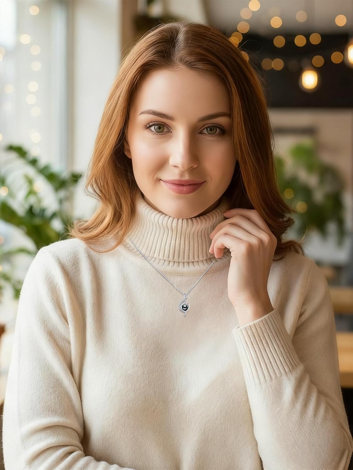 Tahitian Black Pearl Pendant Necklace AAAA 18K White Gold Plated 925 Sterling Silver Black Pearl Jewelry Gift for Women Mother Wife Her for Anniversary Christmas Birthday - Image 5