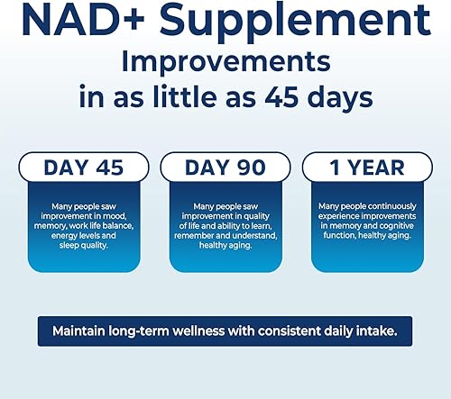 Miniatura 6 de Suplemento NAD de 1000 mg por porción, 30 porciones, suplemento NAD+ de alta pureza para regeneración celular, envejecimiento saludable, energía,