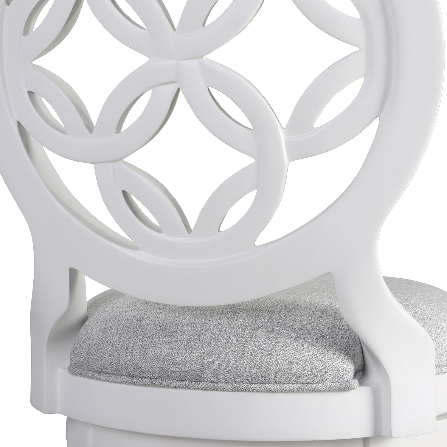 New Ridge Home Goods Upholstered 31in. Swivel Bar Stool- Farmhouse White