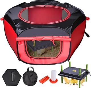 Chicken Brooder Box for Chick Starter Kit Upgrade Brooder Box for Chicks Brooder Tent with 10 * 12inch Brooder Heating Plate 4-in-1 Bundles with Chicken Feeder, Waterer (Brooder Set)