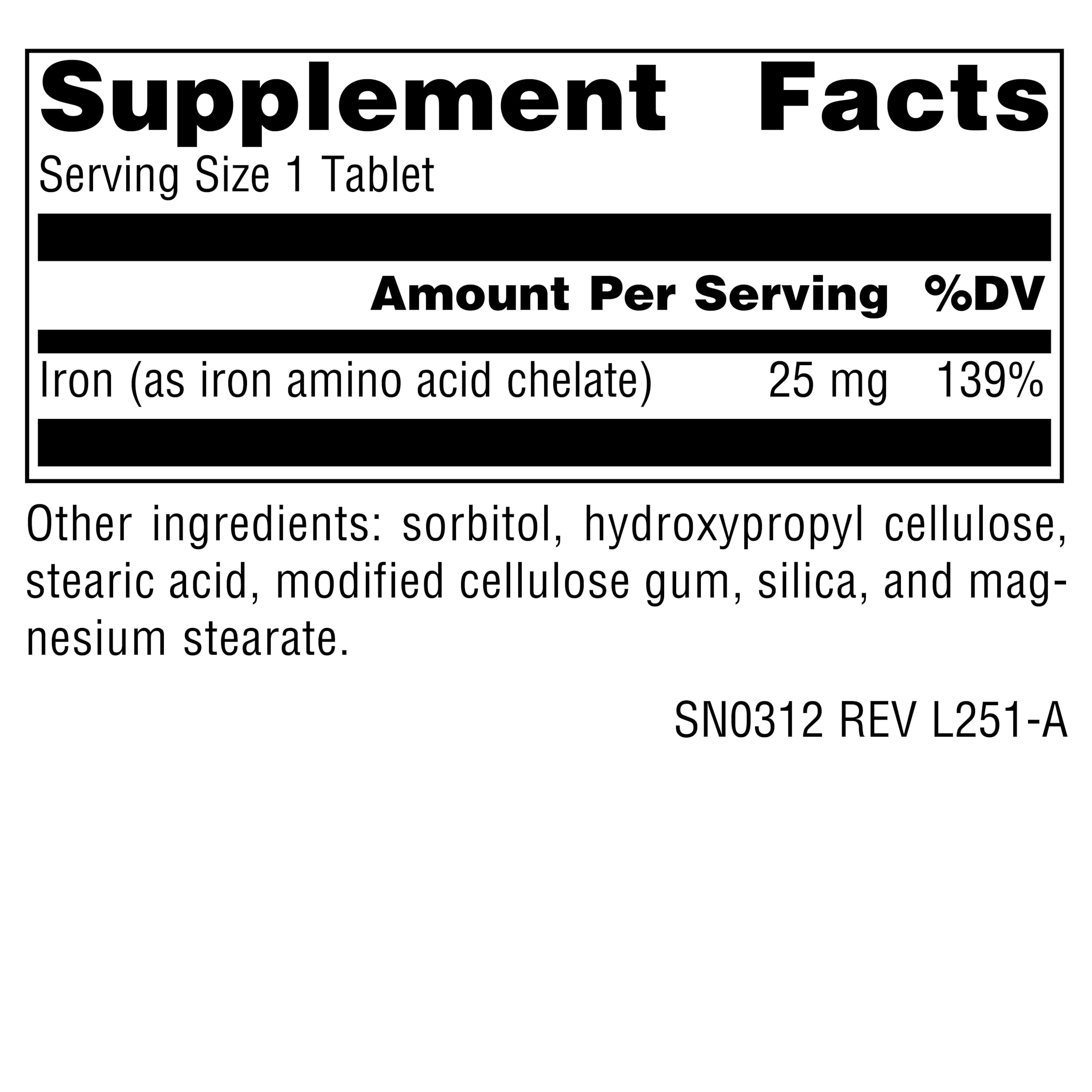 Source Naturals Iron, Amino Acid Chelate, 25mg - 100 Tablets — Amazon image 2