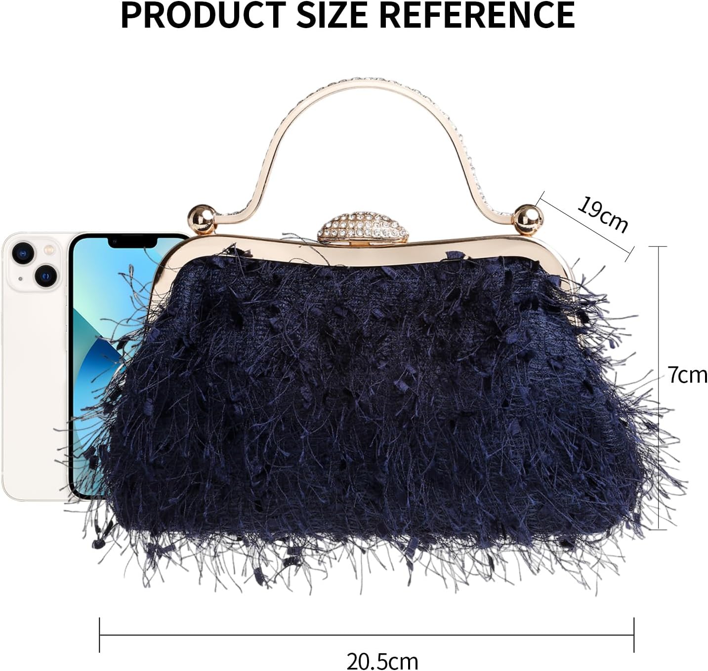Tassel Women's Evening Handbag Cocktail Prom Formal Clutch Purse Feather Elegant Shoulder Bag for Wedding Banquet - Image 4