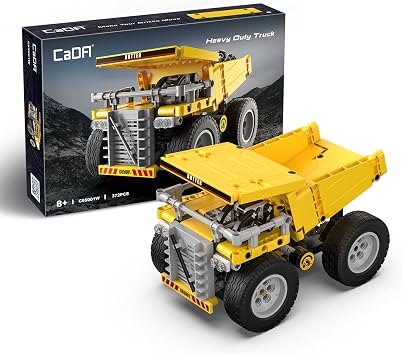 CaDA Construction Vehicle Building Toys - 372Pcs Mining Truck Building Bricks Kit for Age 8-12 Boys Kids Birthday Gifts, STEM Engineering Car Building Blocks Set Model