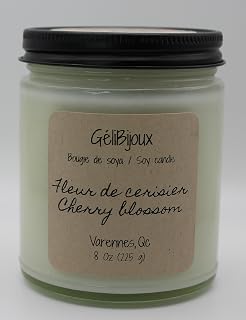 Bougie de soya/Soy candle 8oz (225g), Fleur de cerisier/Cherry blossom