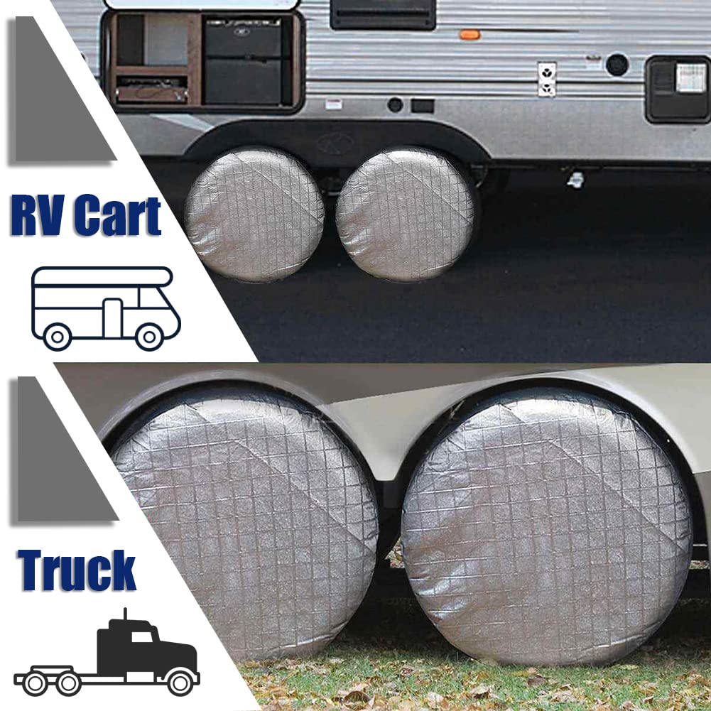 4 Housses De Pneu COOSOO - Aluminium Réfléchissant - Protection UV - 27-29 Pouces