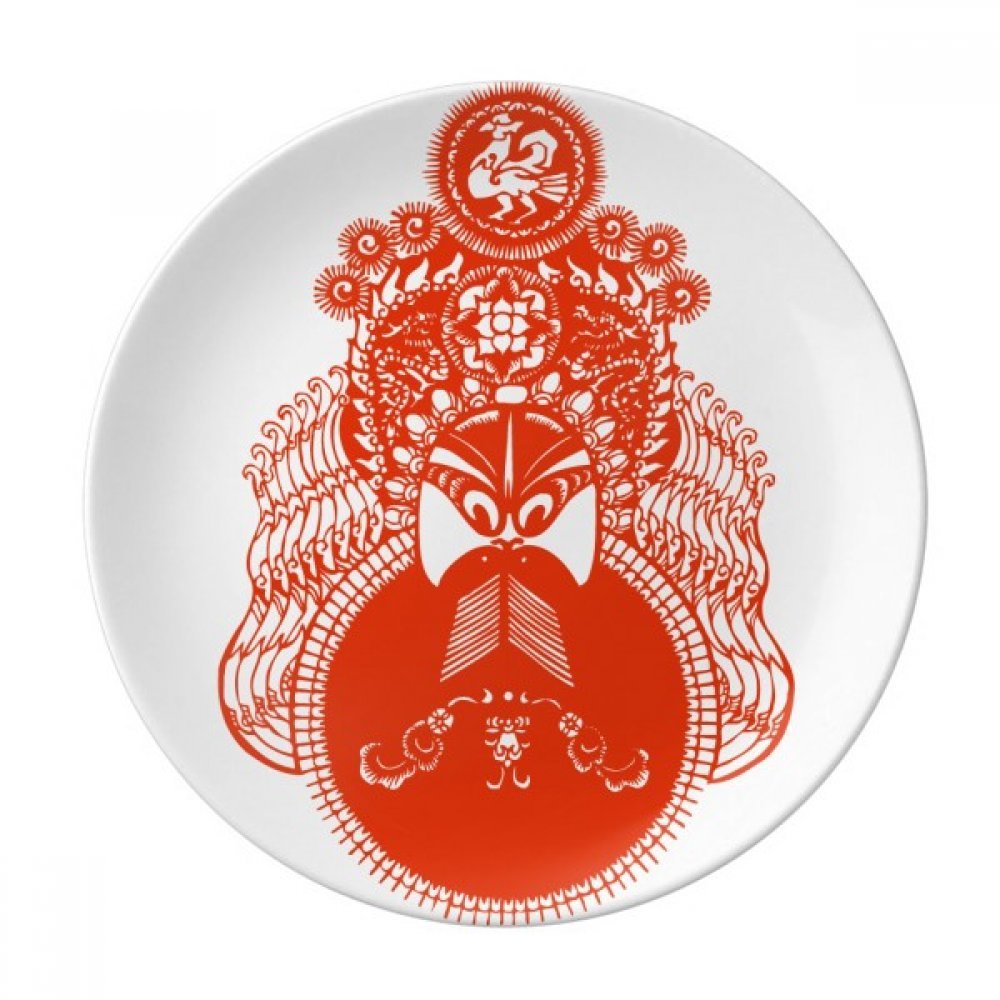 Assiette à dessert Opéra de Pékin rouge 21cm en porcelaine de table