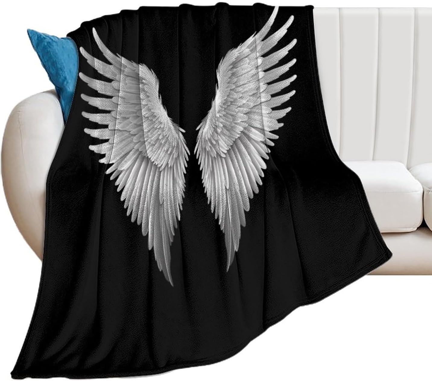 Angel Wings Flannel Blanket Warm Soft Throw Blanket Bed Blankets All Season Use 50"*60"（130 * 150cm）