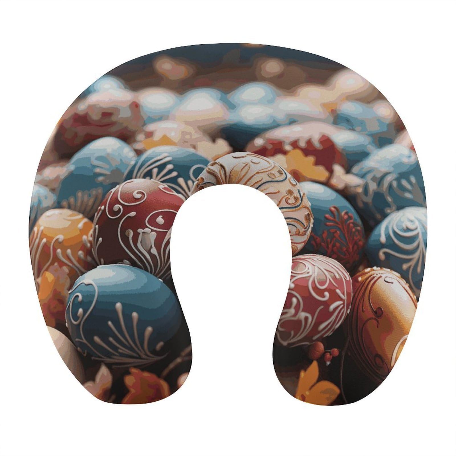Btcowzrv Style Happy Easter U Shaped Neck Pillow Travel Pillows