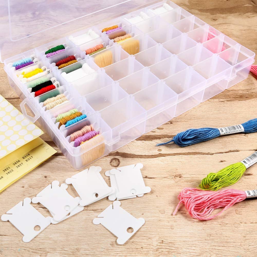 Borduurgaren Organizer Box Winding Board Melk Wit Kruissteek Plastic Klossen Handmatige Kronkelende Machine voor Kruissteek, Knitwear