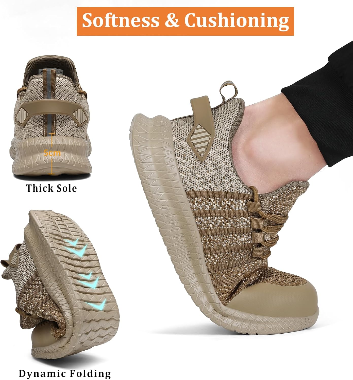 Steel Toe Shoes for Men and Women Comfortable Lightweight Work Safety Shoes Puncture Proof Slip Resistant Indestructible Sneakers Construction Work Utility - Image 6