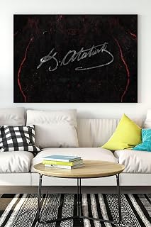 Postermanya (pster15050) Mustafa Kemal Atatürk Imza Kanvas Tablo 50 x 70