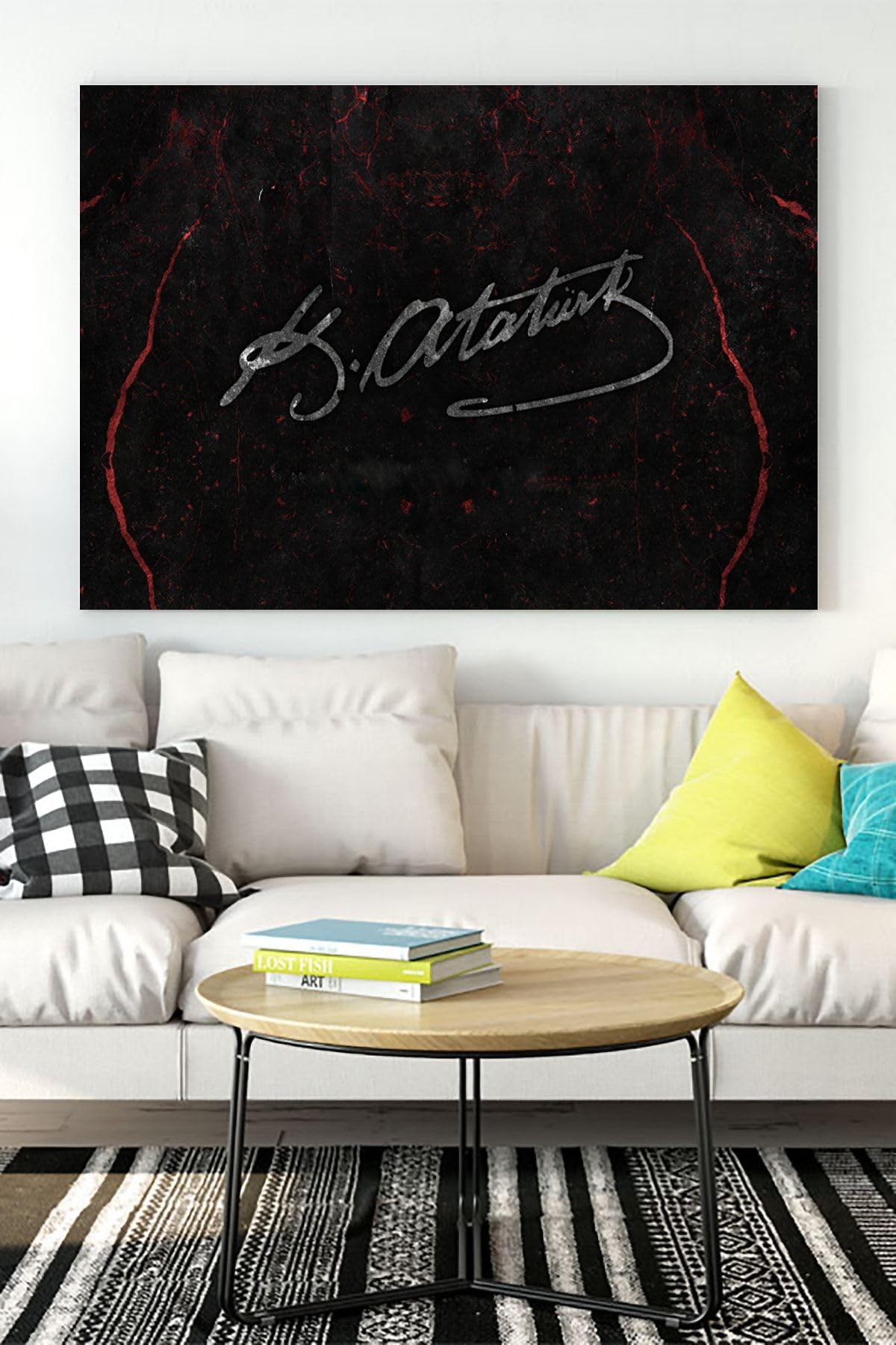 Postermanya (pster15050) Mustafa Kemal Atatürk Imza Kanvas Tablo 50 x 70