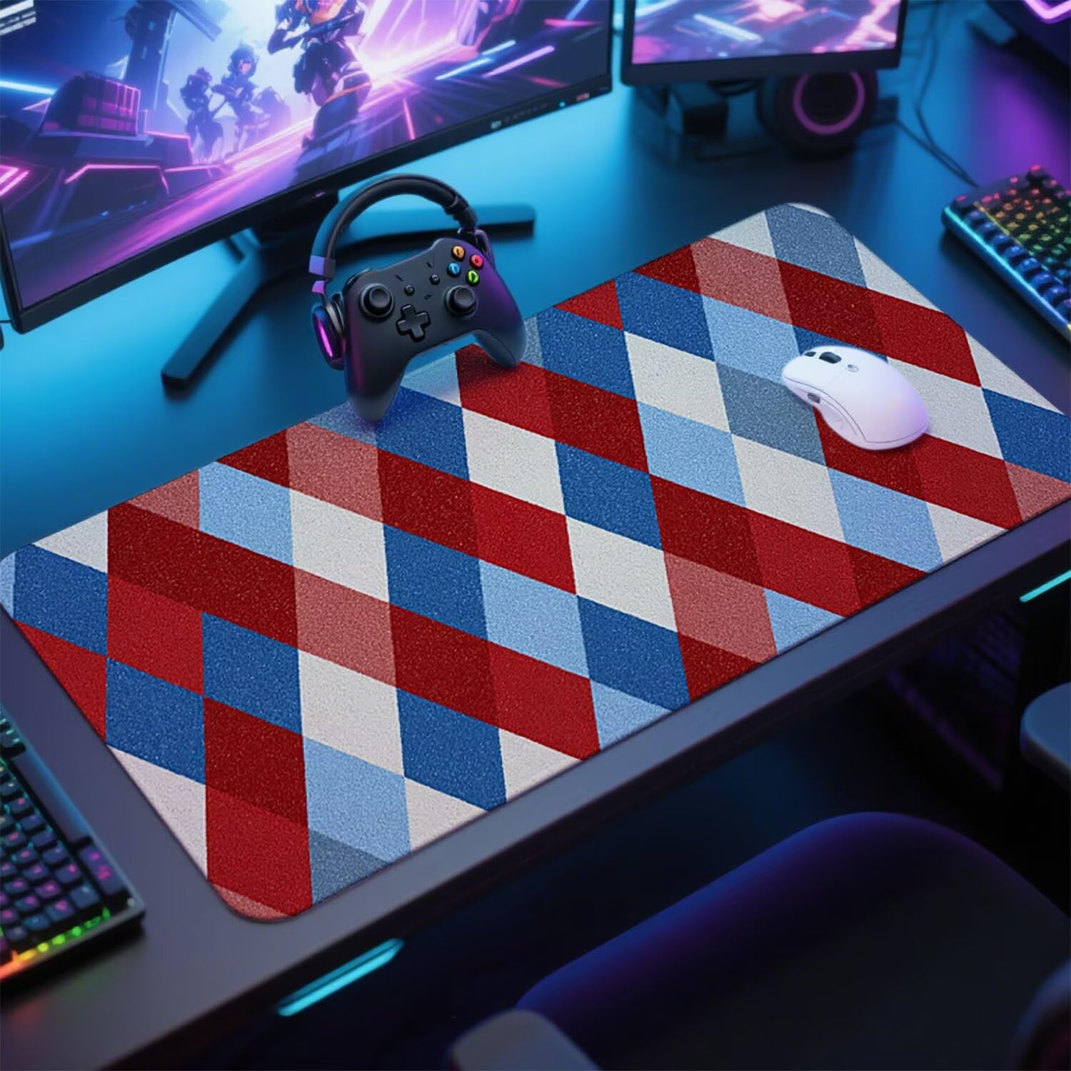 Podkładka pod mysz XXL Abstrakcyjna podkładka pod mysz do gier Akcesoria na biurko Duża klawiatura i komputerowa 1200 x 600 x 3 mm podkładka na biurko geometria podkładka PC wodoodporne antypoślizgowe