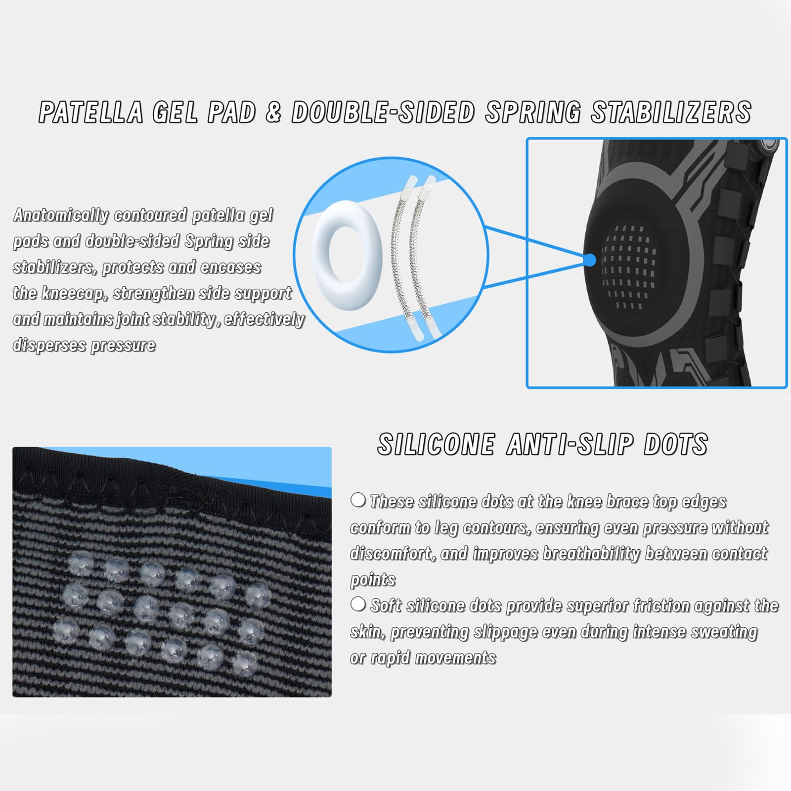 Rodillera flexible para aliviar las molestias durante el entrenamiento, senderismo y uso regular