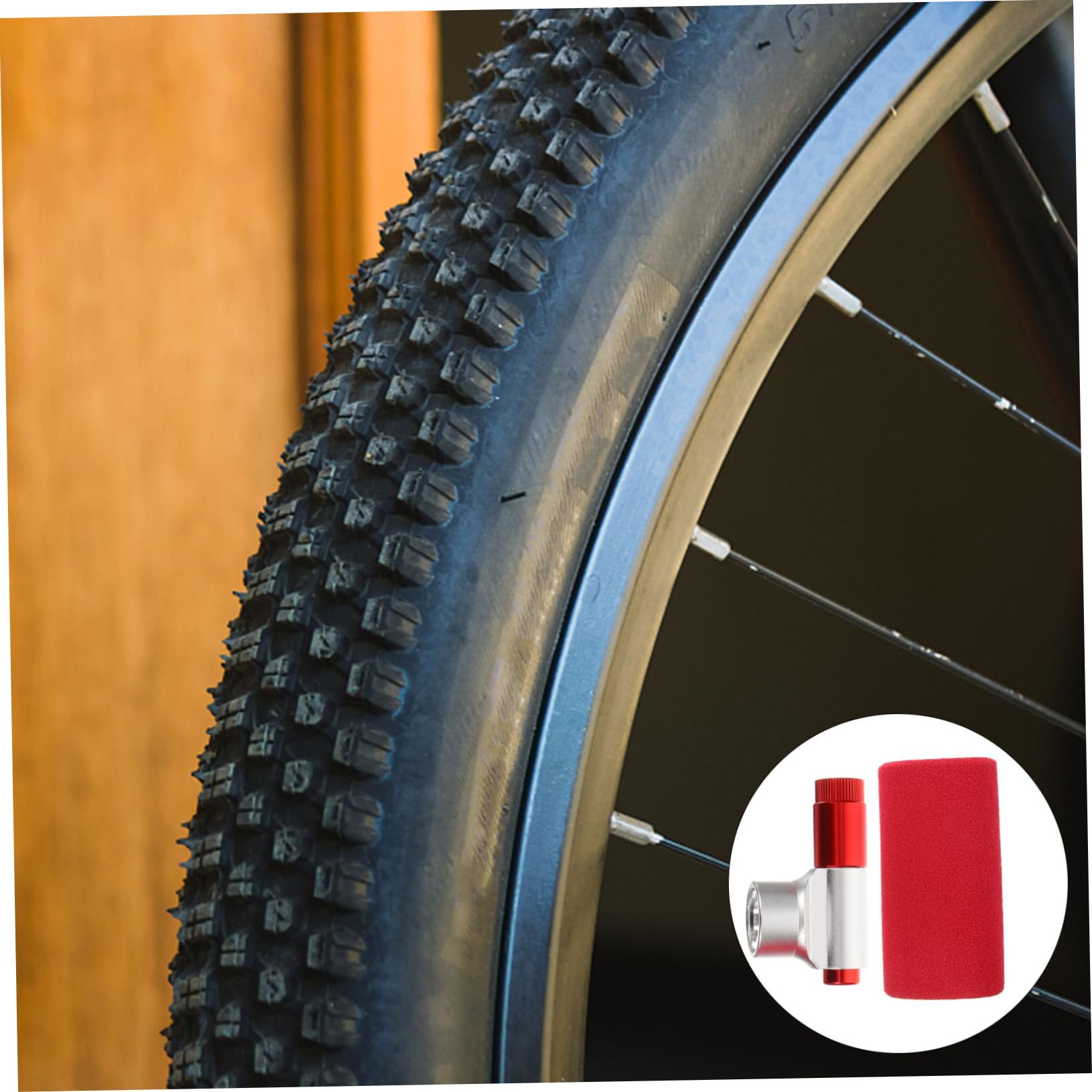 Sosoport CO2-Aufblasvorrichtung Bike Tool fahrradpumpe Bike Gadgets Fahrradventil Radfahren Inflator mit französischem Mund Reifenfüller Mini- Reifen füller rot