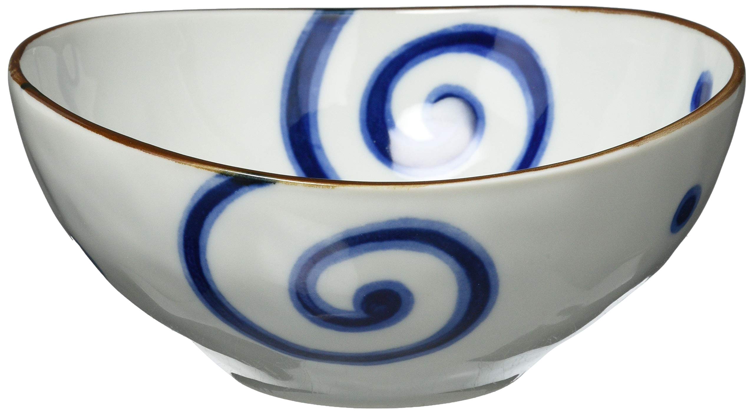 Mino Ware Swirl Oval Bowl, 16cm
