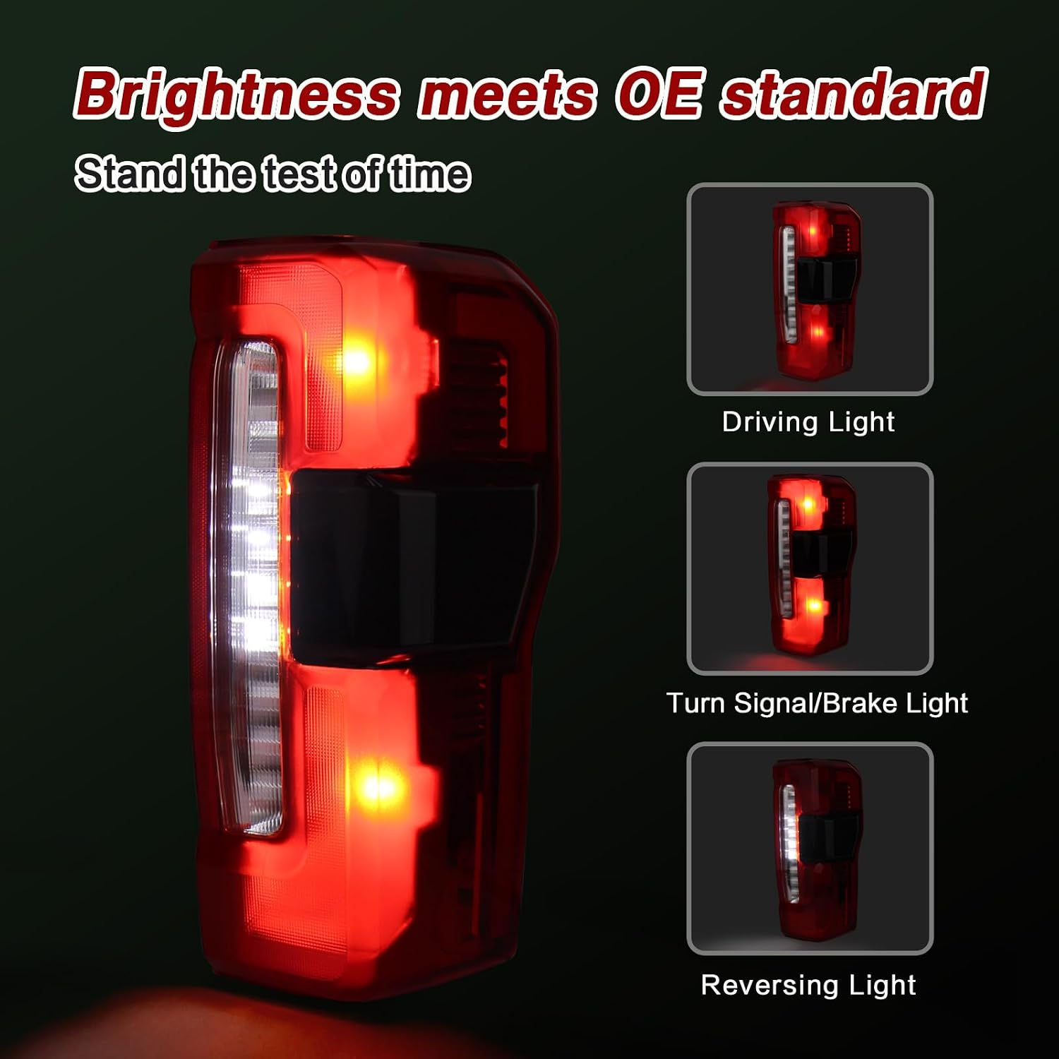 Tail lights Compatible with 2023 2024 2025 Ford F250 F350 Super Duty w/Blind Spot Halogen Type Rear Light Brake Lamp Signal Assembly OE:PC3Z13404B FO2801294(W/Blind Spot, Right Passenger Side)