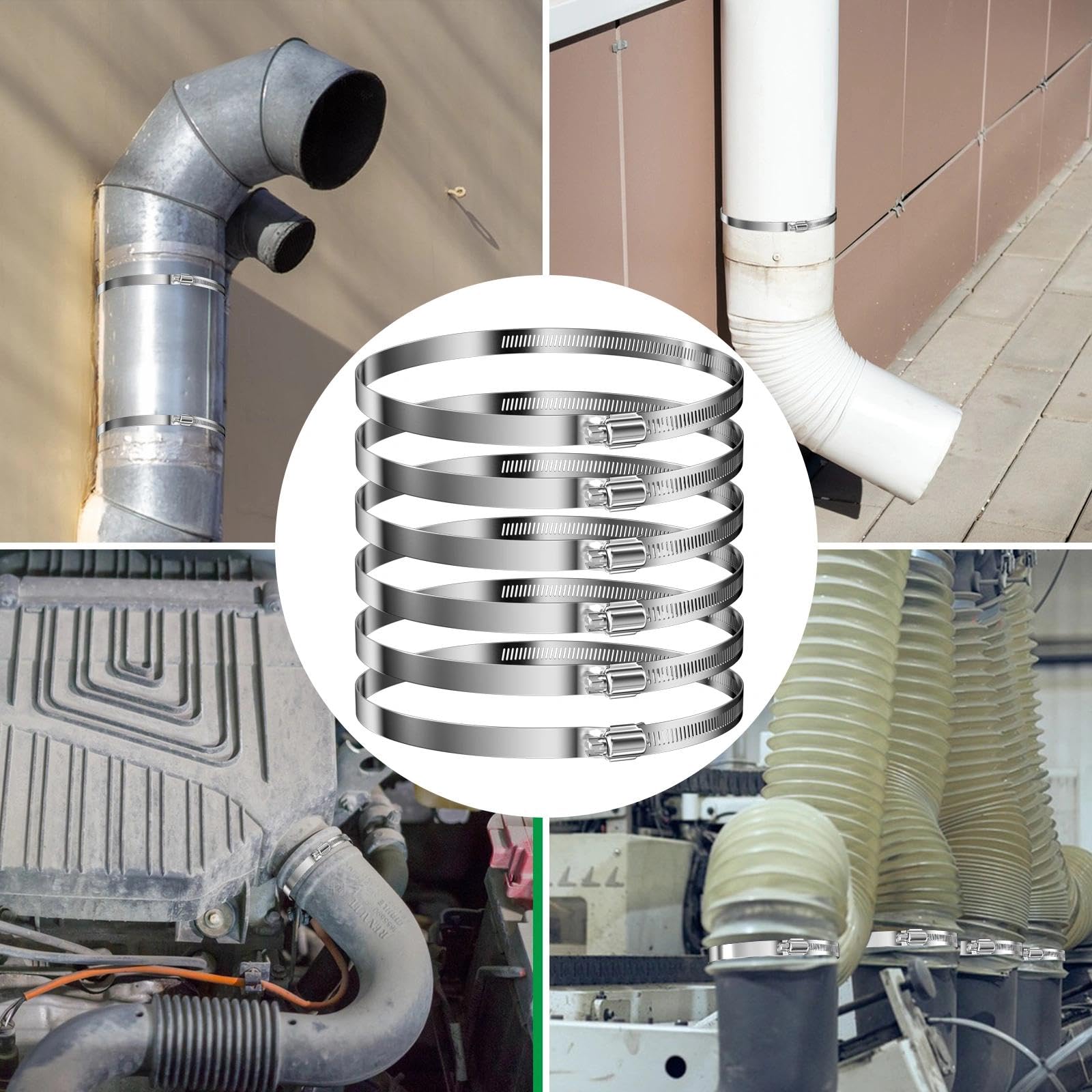 Abrazaderas Metalicas(141-165Mm), Manguera Tuberia Metal para Tubos de Agua Acero Inoxidable, Metálicas Abrazadera de Tubo, Metalica de Tubería, para Fijacción Mangueras y Tubería de Agua