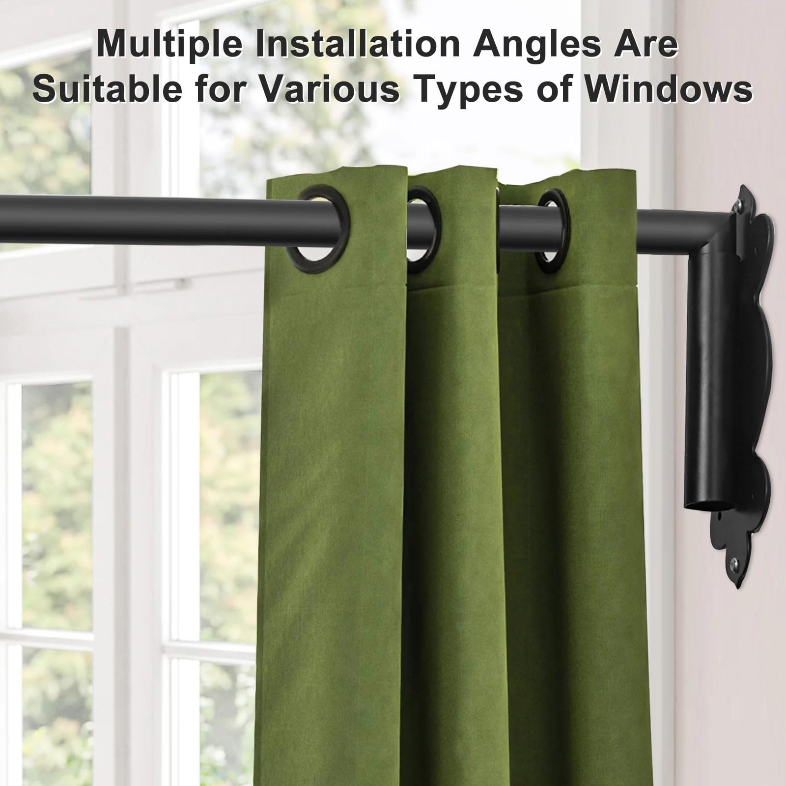 Bras de tringle à rideaux pivotant à 180°, panneaux latéraux pour rideaux, présentoir de rideaux de fenêtre, tringle à rideaux multifonctionnelle à bras pivotant(90cm/35.43in)