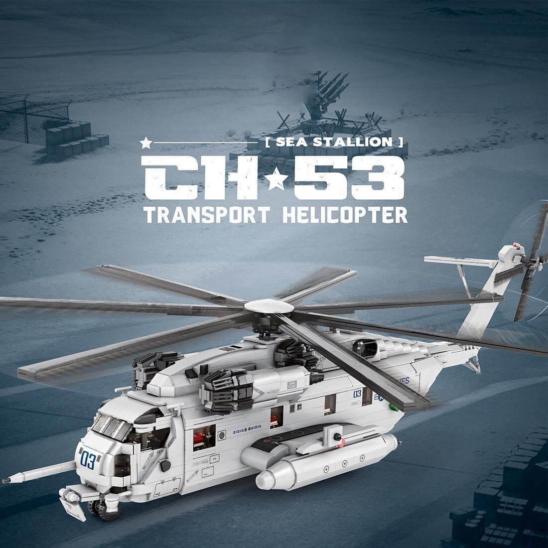 KeKeDuo Militär Hubschrauber Bausteine Bauset, 2192 Teile CH-53 Sea Stallion Transport Helicopter Modellbausatz, 1:35 MOC Klemmbausteine Flugzeug Konstruktionsspielzeug Kompatibel mit Andere Marken