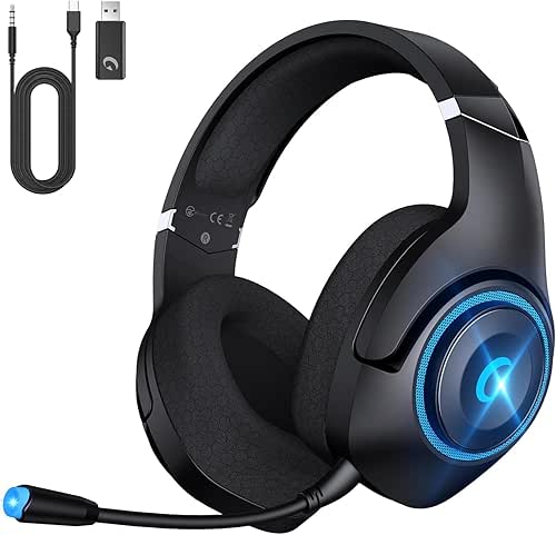 KAPEYDESI Wireless Gaming Headset, 2.4GHz Gaming Headphones Wireless for PS5/4