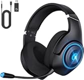 Gaming Headset Wireless for PS5/4, 2.4GHz Gaming Headphones Wireless with Noise Canceling Microphone for Fortnite/FPS Gamers, 40-Hr Battery Gamer Headset for PC, Midnight Blue