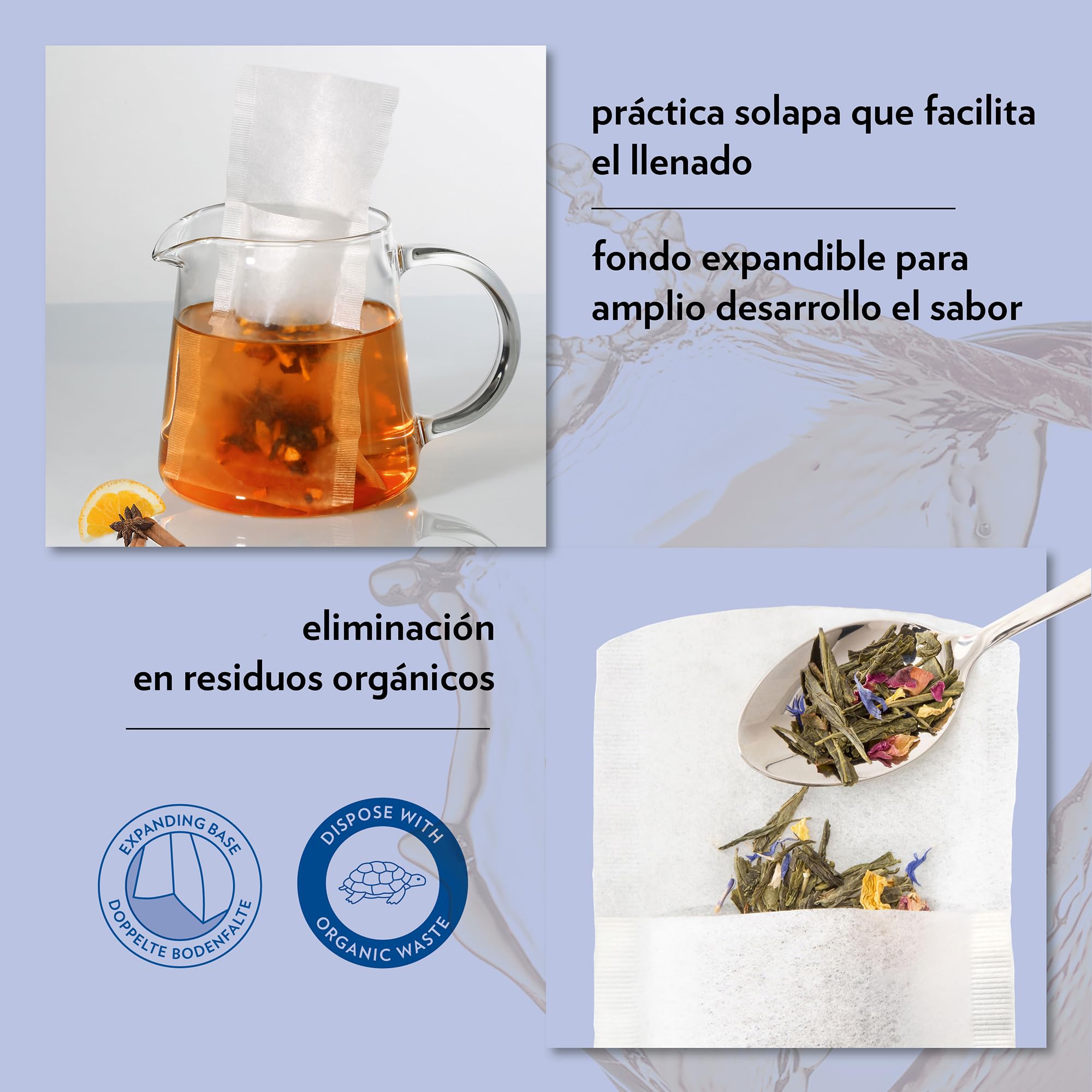 finum Endurance Finium Collection Filtro de té de Papel, Blanco, 100 Unidad (Paquete de 1), 12
