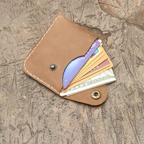 Miniatura 4 de Handmade Leather Upgrade Front Pocket Ultra-thin Simple Card Bag Card Holder Wallet