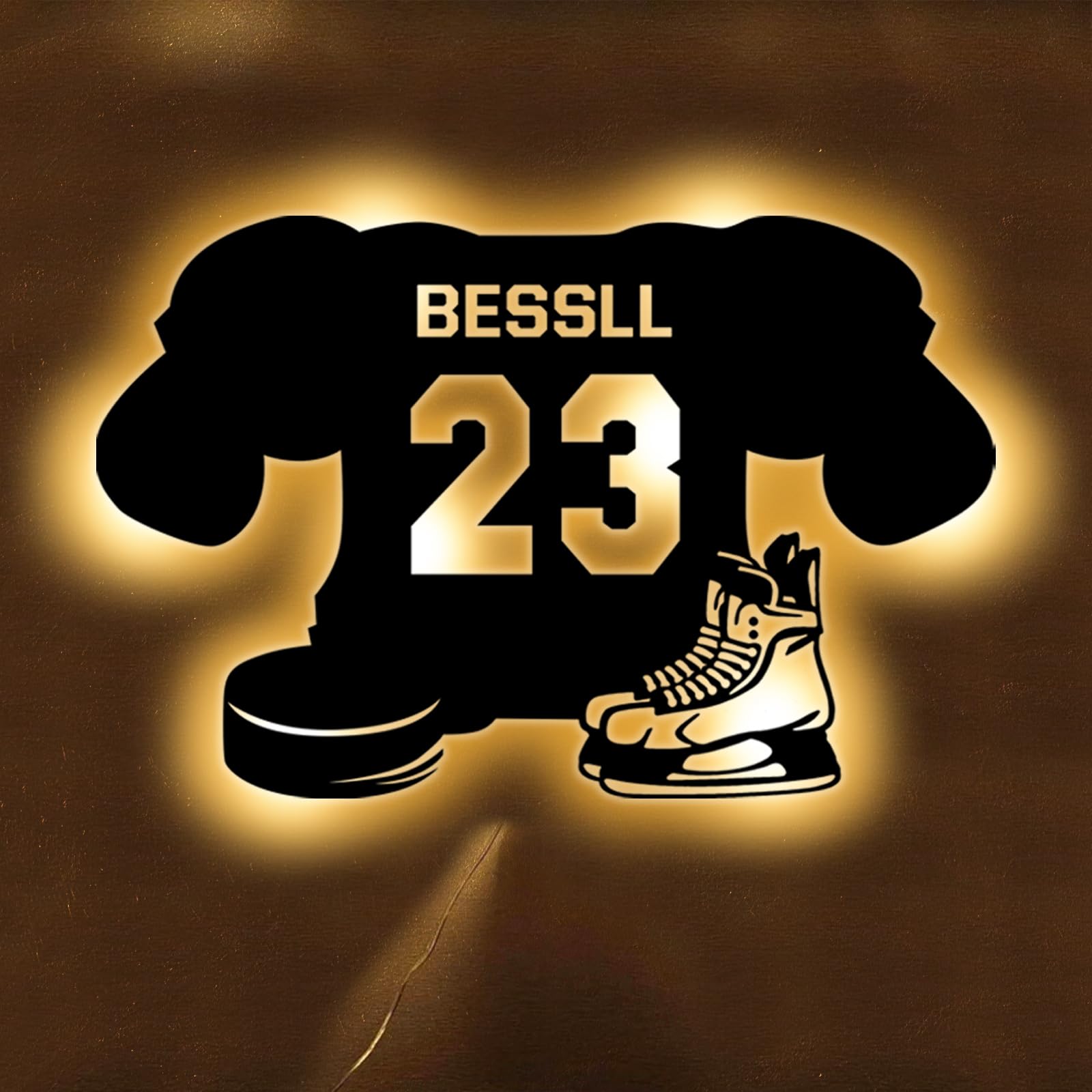 SSRUI Personalized Ice Hockey Jersey Neon Sign, Ice Hockey Led Neon Signs for Wall Decor, USB Powered with Dimmable Switch LED Neon Signs for Bedroom Sports Decor Party Bar Christmas Birthday Gift